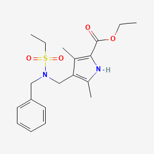 molecular formula C19H26N2O4S B11506862 ethyl 4-{[benzyl(ethylsulfonyl)amino]methyl}-3,5-dimethyl-1H-pyrrole-2-carboxylate 