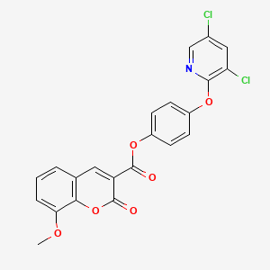 molecular formula C22H13Cl2NO6 B11506866 4-[(3,5-dichloropyridin-2-yl)oxy]phenyl 8-methoxy-2-oxo-2H-chromene-3-carboxylate 