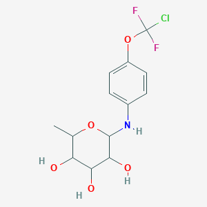 molecular formula C13H16ClF2NO5 B11506911 N-{4-[chloro(difluoro)methoxy]phenyl}-6-deoxyhexopyranosylamine 