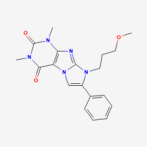 molecular formula C19H21N5O3 B11506921 8-(3-methoxypropyl)-1,3-dimethyl-7-phenyl-1H-imidazo[2,1-f]purine-2,4(3H,8H)-dione CAS No. 376383-74-3