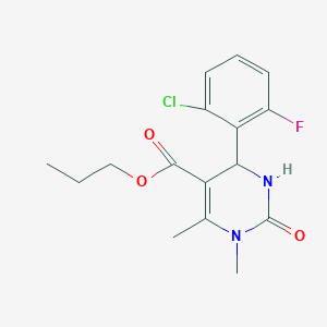 molecular formula C16H18ClFN2O3 B11506951 Propyl 4-(2-chloro-6-fluorophenyl)-1,6-dimethyl-2-oxo-1,2,3,4-tetrahydropyrimidine-5-carboxylate 