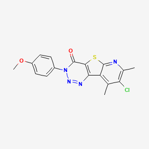 12-chloro-5-(4-methoxyphenyl)-11,13-dimethyl-8-thia-3,4,5,10-tetrazatricyclo[7.4.0.02,7]trideca-1(13),2(7),3,9,11-pentaen-6-one