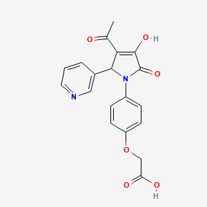 molecular formula C19H16N2O6 B11506964 {4-[3-acetyl-4-hydroxy-5-oxo-2-(pyridin-3-yl)-2,5-dihydro-1H-pyrrol-1-yl]phenoxy}acetic acid 