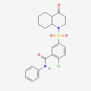 2-chloro-5-[(4-oxooctahydroquinolin-1(2H)-yl)sulfonyl]-N-phenylbenzamide