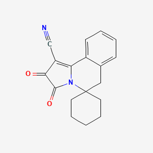 molecular formula C18H16N2O2 B11506974 2',3'-Dioxo-3',6'-dihydro-2'H-spiro[cyclohexane-1,5'-pyrrolo[2,1-A]isoquinoline]-1'-carbonitrile 