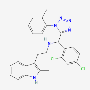 molecular formula C26H24Cl2N6 B11506990 N-{(2,4-dichlorophenyl)[1-(2-methylphenyl)-1H-tetrazol-5-yl]methyl}-2-(2-methyl-1H-indol-3-yl)ethanamine 