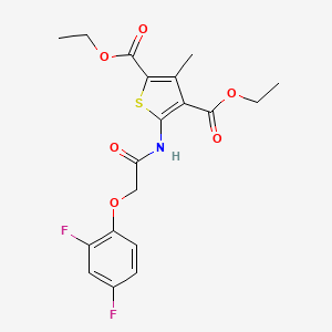 molecular formula C19H19F2NO6S B11507006 Diethyl 5-{[(2,4-difluorophenoxy)acetyl]amino}-3-methylthiophene-2,4-dicarboxylate 