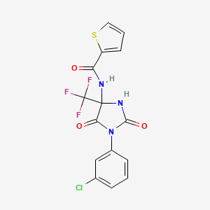 N-[1-(3-chlorophenyl)-2,5-dioxo-4-(trifluoromethyl)imidazolidin-4-yl]thiophene-2-carboxamide