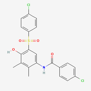 4-chloro-N-{5-[(4-chlorophenyl)sulfonyl]-4-hydroxy-2,3-dimethylphenyl}benzamide