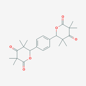 3,3,5,5-Tetramethyl-6-[4-(3,3,5,5-tetramethyl-4,6-dioxooxan-2-yl)phenyl]oxane-2,4-dione