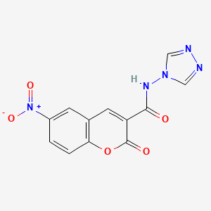 6-nitro-2-oxo-N-(4H-1,2,4-triazol-4-yl)-2H-chromene-3-carboxamide