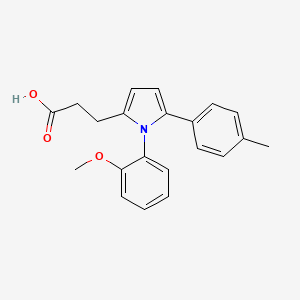 molecular formula C21H21NO3 B11507105 3-[1-(2-methoxyphenyl)-5-(4-methylphenyl)-1H-pyrrol-2-yl]propanoic acid 