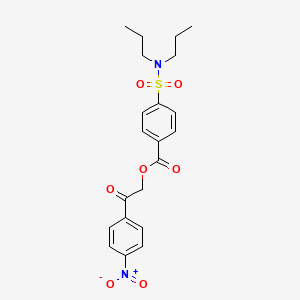 molecular formula C21H24N2O7S B11507115 2-(4-Nitrophenyl)-2-oxoethyl 4-(dipropylsulfamoyl)benzoate 