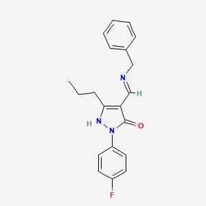 4-(Benzylamino-methylene)-2-(4-fluoro-phenyl)-5-propyl-2,4-dihydro-pyrazol-3-one