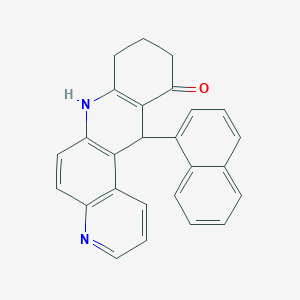 molecular formula C26H20N2O B11507147 12-(naphthalen-1-yl)-8,9,10,12-tetrahydrobenzo[b][4,7]phenanthrolin-11(7H)-one 