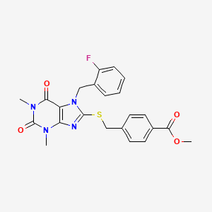 methyl 4-({[7-(2-fluorobenzyl)-1,3-dimethyl-2,6-dioxo-2,3,6,7-tetrahydro-1H-purin-8-yl]sulfanyl}methyl)benzoate