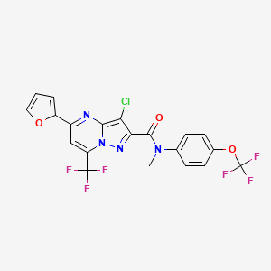 3-chloro-5-(furan-2-yl)-N-methyl-N-[4-(trifluoromethoxy)phenyl]-7-(trifluoromethyl)pyrazolo[1,5-a]pyrimidine-2-carboxamide