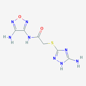 N-(4-Amino-1,2,5-oxadiazol-3-yl)-2-[(3-amino-1H-1,2,4-triazol-5-yl)sulfanyl]acetamide