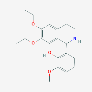 molecular formula C20H25NO4 B11507232 2-(6,7-Diethoxy-1,2,3,4-tetrahydroisoquinolin-1-yl)-6-methoxyphenol 