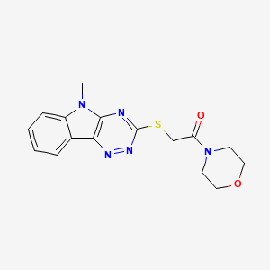 2-[(5-methyl-5H-[1,2,4]triazino[5,6-b]indol-3-yl)sulfanyl]-1-(morpholin-4-yl)ethanone