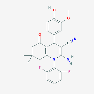 2-Amino-1-(2,6-difluorophenyl)-4-(4-hydroxy-3-methoxyphenyl)-7,7-dimethyl-5-oxo-1,4,5,6,7,8-hexahydroquinoline-3-carbonitrile