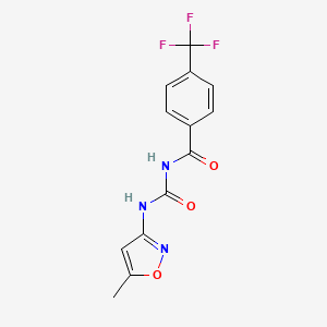 molecular formula C13H10F3N3O3 B11507307 N-[(5-methyl-1,2-oxazol-3-yl)carbamoyl]-4-(trifluoromethyl)benzamide 