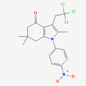 2,6,6-trimethyl-1-(4-nitrophenyl)-3-(2,2,2-trichloroethyl)-1,5,6,7-tetrahydro-4H-indol-4-one