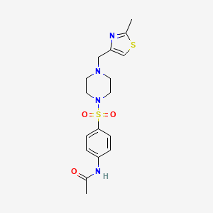 molecular formula C17H22N4O3S2 B11507336 N-[4-[4-(2-methyl-thiazol-4-ylmethyl)-piperazine-1-sulfonyl]-phenyl]-acetamide 