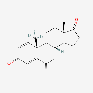 molecular formula C₂₀H₂₁D₃O₂ B1150734 (8R,10R,13S)-13-methyl-6-methylidene-10-(trideuteriomethyl)-7,8,9,11,12,14,15,16-octahydrocyclopenta[a]phenanthrene-3,17-dione 