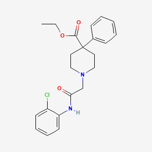 molecular formula C22H25ClN2O3 B11507345 Ethyl 1-{2-[(2-chlorophenyl)amino]-2-oxoethyl}-4-phenylpiperidine-4-carboxylate 