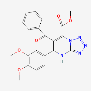 molecular formula C21H19N5O5 B11507356 Methyl 6-benzoyl-5-(3,4-dimethoxyphenyl)-4,5-dihydrotetrazolo[1,5-a]pyrimidine-7-carboxylate 