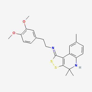 2-(3,4-dimethoxyphenyl)-N-[(1Z)-4,4,8-trimethyl-4,5-dihydro-1H-[1,2]dithiolo[3,4-c]quinolin-1-ylidene]ethanamine