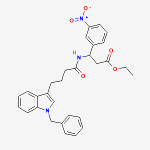 ethyl 3-{[4-(1-benzyl-1H-indol-3-yl)butanoyl]amino}-3-(3-nitrophenyl)propanoate