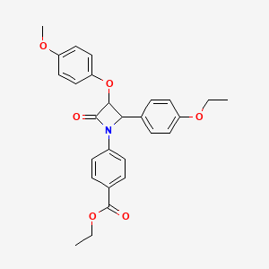 Ethyl 4-[2-(4-ethoxyphenyl)-3-(4-methoxyphenoxy)-4-oxoazetidin-1-yl]benzoate