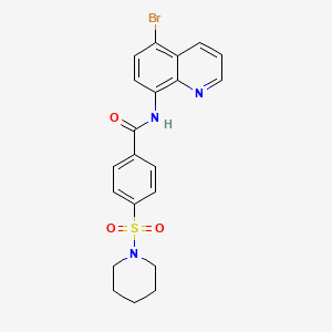 molecular formula C21H20BrN3O3S B11507409 N-(5-bromoquinolin-8-yl)-4-(piperidin-1-ylsulfonyl)benzamide 