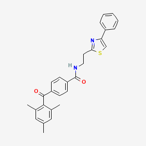 molecular formula C28H26N2O2S B11507467 N-[2-(4-phenyl-1,3-thiazol-2-yl)ethyl]-4-(2,4,6-trimethylbenzoyl)benzamide 