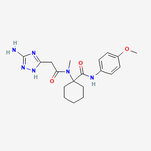 molecular formula C19H26N6O3 B11507486 1-{[(3-amino-1H-1,2,4-triazol-5-yl)acetyl](methyl)amino}-N-(4-methoxyphenyl)cyclohexanecarboxamide 