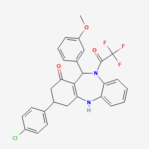 3-(4-chlorophenyl)-11-(3-methoxyphenyl)-10-(trifluoroacetyl)-2,3,4,5,10,11-hexahydro-1H-dibenzo[b,e][1,4]diazepin-1-one