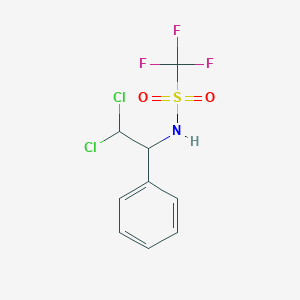 molecular formula C9H8Cl2F3NO2S B11507491 N-(2,2-dichloro-1-phenylethyl)-1,1,1-trifluoromethanesulfonamide 