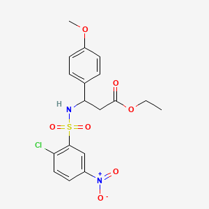 Ethyl 3-{[(2-chloro-5-nitrophenyl)sulfonyl]amino}-3-(4-methoxyphenyl)propanoate