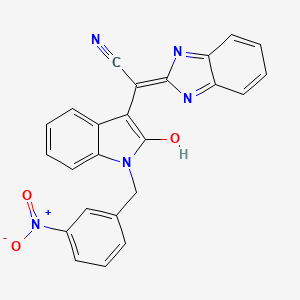 molecular formula C24H15N5O3 B11507550 (2E)-1H-benzimidazol-2-yl[1-(3-nitrobenzyl)-2-oxo-1,2-dihydro-3H-indol-3-ylidene]ethanenitrile 