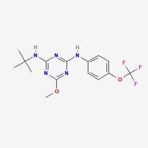 molecular formula C15H18F3N5O2 B11507569 N-tert-Butyl-6-methoxy-N'-(4-trifluoromethoxy-phenyl)-[1,3,5]triazine-2,4-diamine 