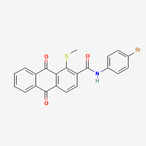 molecular formula C22H14BrNO3S B11507578 N-(4-bromophenyl)-1-(methylsulfanyl)-9,10-dioxo-9,10-dihydroanthracene-2-carboxamide 