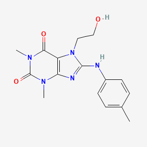 7-(2-hydroxyethyl)-1,3-dimethyl-8-[(4-methylphenyl)amino]-3,7-dihydro-1H-purine-2,6-dione