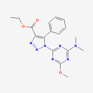 molecular formula C17H19N7O3 B11507602 ethyl 1-[4-(dimethylamino)-6-methoxy-1,3,5-triazin-2-yl]-5-phenyl-1H-1,2,3-triazole-4-carboxylate 