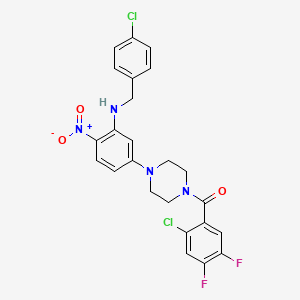 molecular formula C24H20Cl2F2N4O3 B11507603 (4-{3-[(4-Chlorobenzyl)amino]-4-nitrophenyl}piperazin-1-yl)(2-chloro-4,5-difluorophenyl)methanone 