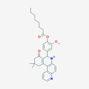 4-(11,11-Dimethyl-9-oxo-7,8,9,10,11,12-hexahydrobenzo[a][4,7]phenanthrolin-8-yl)-2-methoxyphenyl octanoate