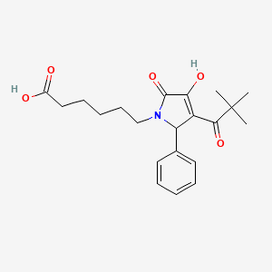 6-[3-(2,2-dimethylpropanoyl)-4-hydroxy-5-oxo-2-phenyl-2,5-dihydro-1H-pyrrol-1-yl]hexanoic acid