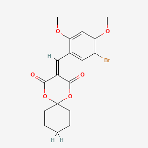 molecular formula C18H19BrO6 B11507639 3-(5-Bromo-2,4-dimethoxybenzylidene)-1,5-dioxaspiro[5.5]undecane-2,4-dione 