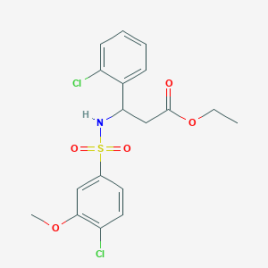 Ethyl 3-{[(4-chloro-3-methoxyphenyl)sulfonyl]amino}-3-(2-chlorophenyl)propanoate